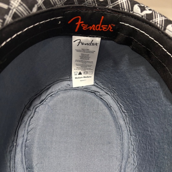 Fender Guitars Fedora Hat Unisex Size S/M Axe Plaid Strat Stratocaster New - Picture 8 of 8